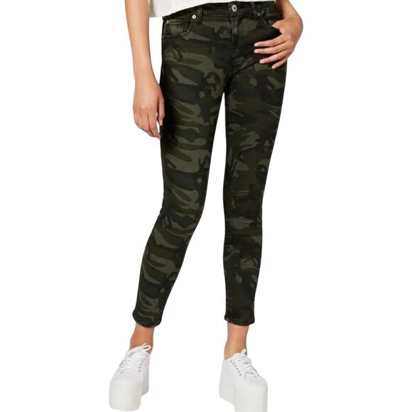 STS Blue Ellie High-Rise Ankle Skinny Jeans Pocket Camouflage Denim Green 24 - Picture 1 of 7